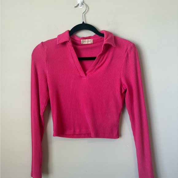 Altar'd State Fuchsia Ribbed top size medium - Picture 1 of 4
